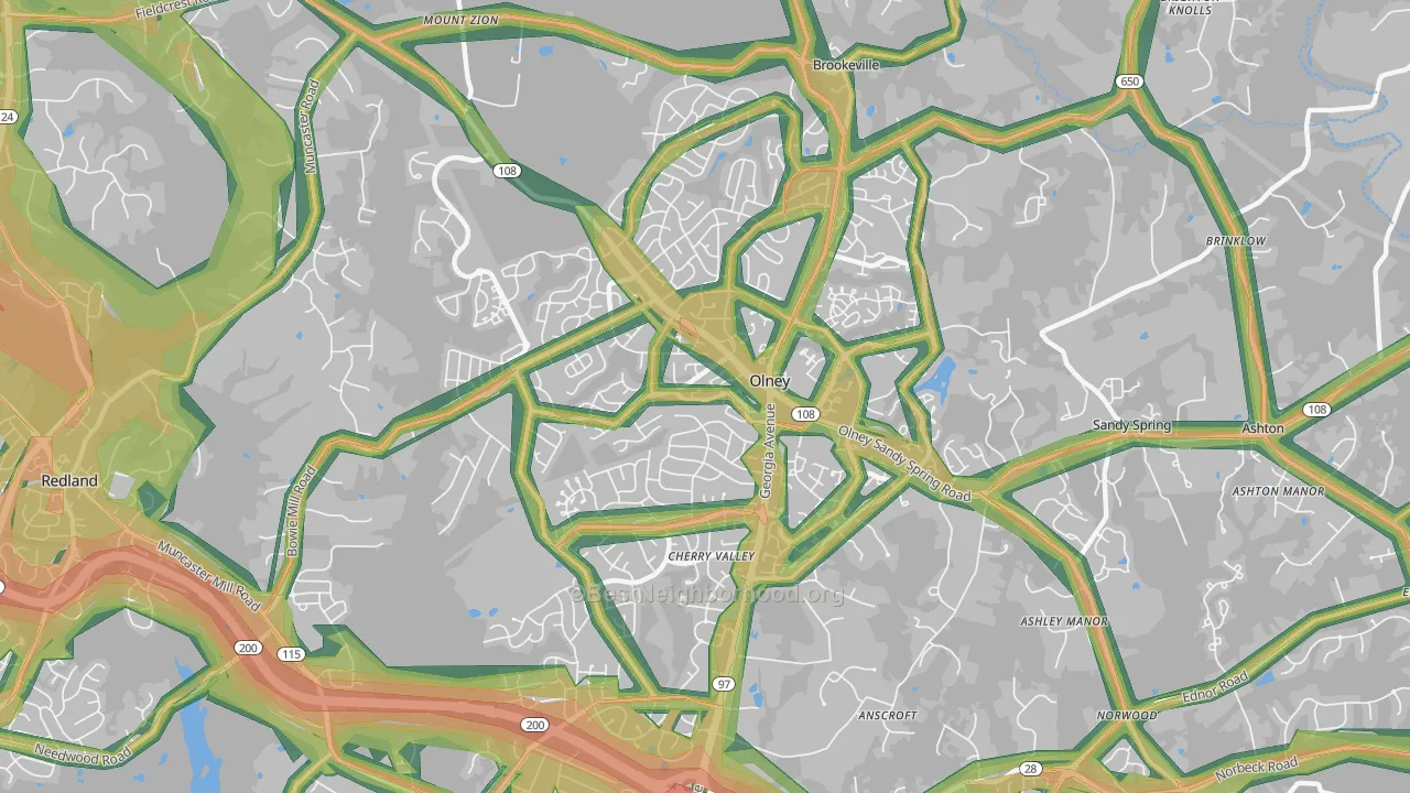 20832, MD Map of Noise Levels in 20832