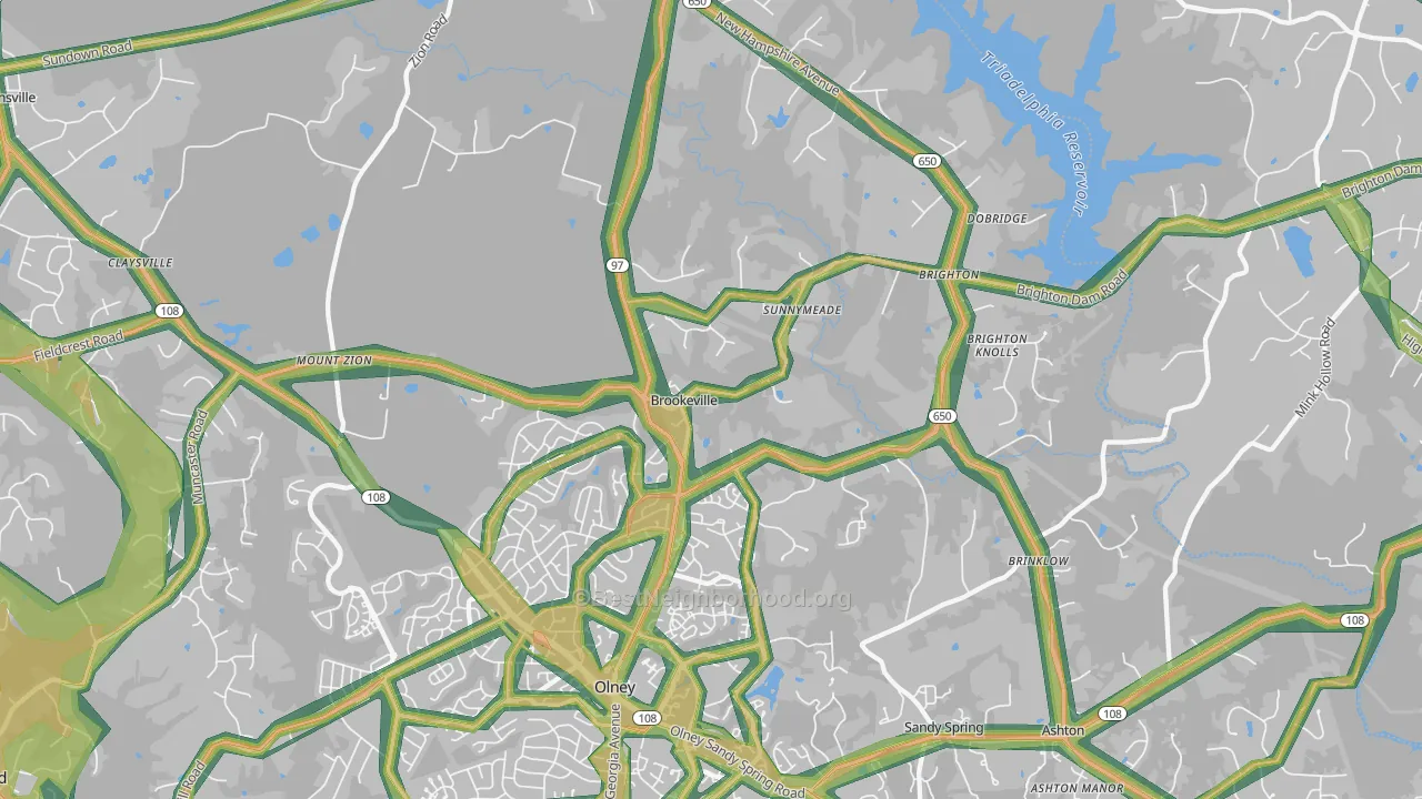 20833, MD Map of Noise Levels in 20833