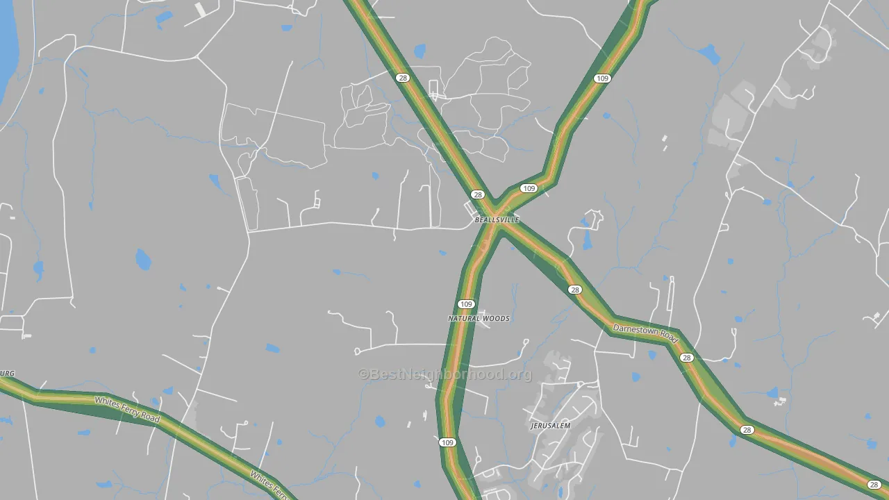 20839, MD Map of Noise Levels in 20839