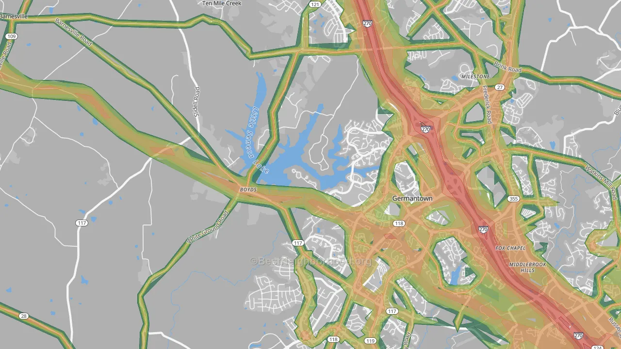20841, MD Map of Noise Levels in 20841