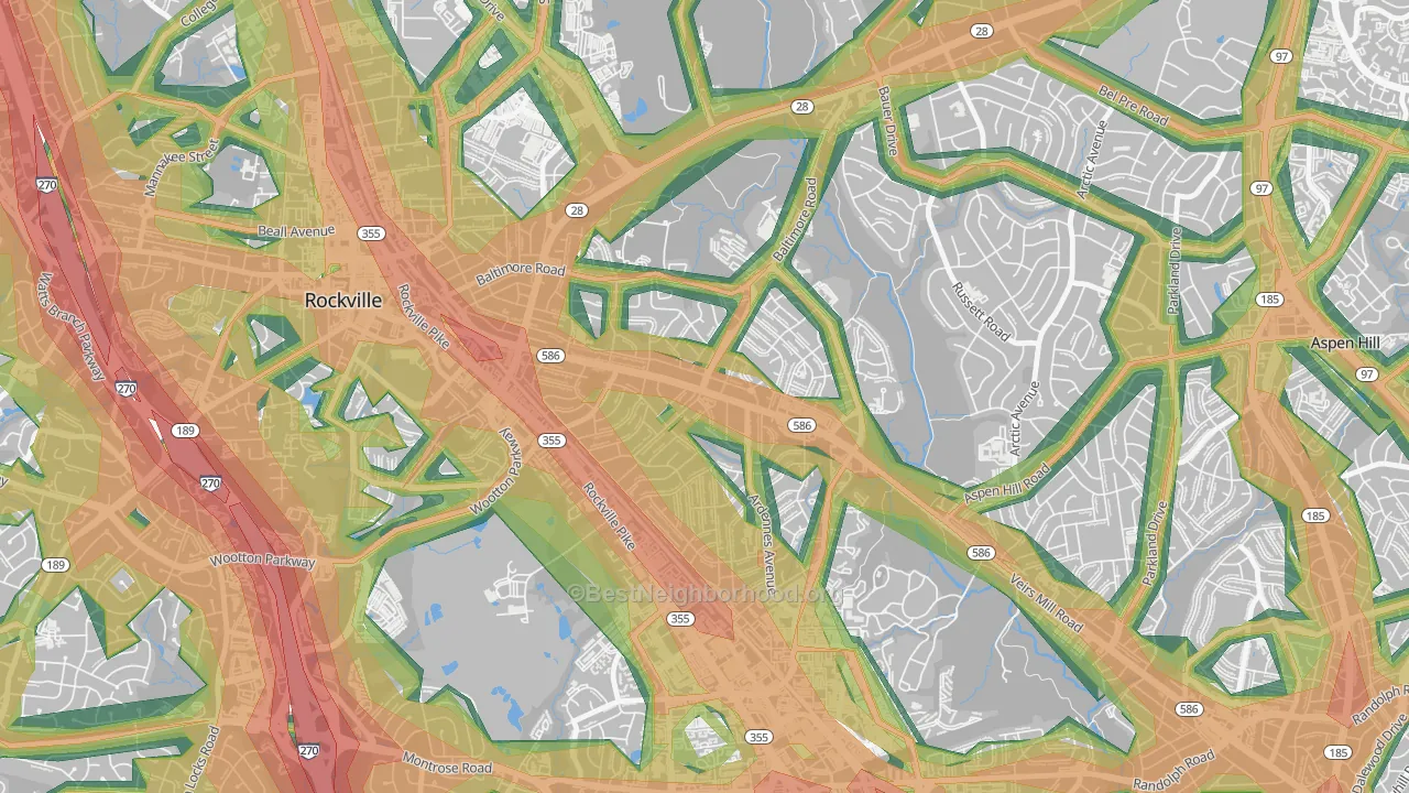 20851, MD Map of Noise Levels in 20851