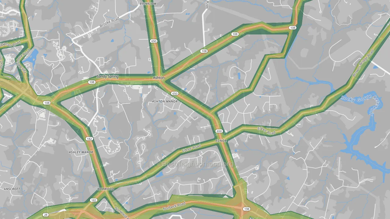 20861, MD Map of Noise Levels in 20861