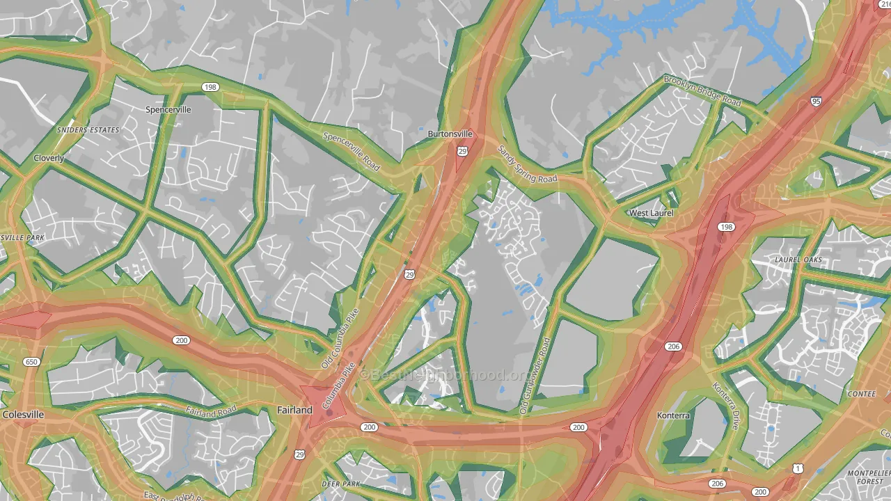 20866, MD Map of Noise Levels in 20866
