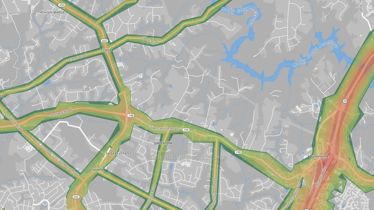 20868, MD Map of Noise Levels in 20868