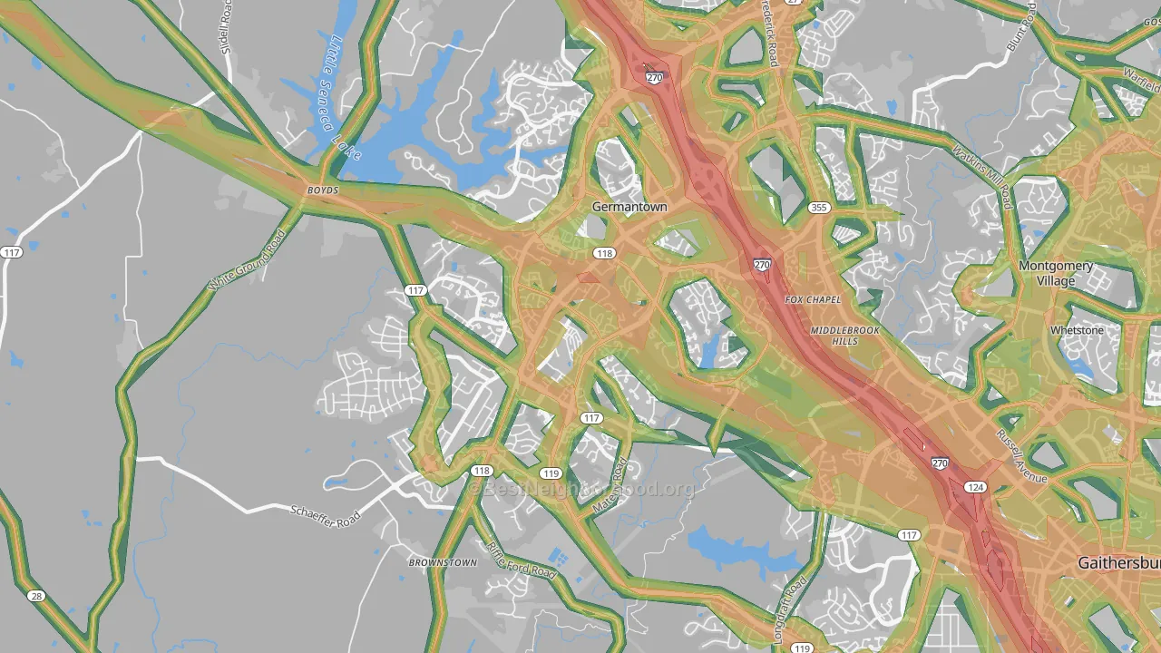 20874, MD Map of Noise Levels in 20874