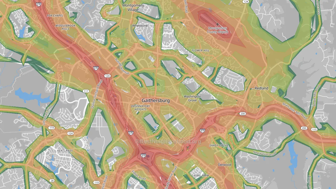 20877, MD Map of Noise Levels in 20877