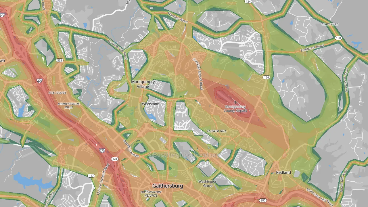 20879, MD Map of Noise Levels in 20879