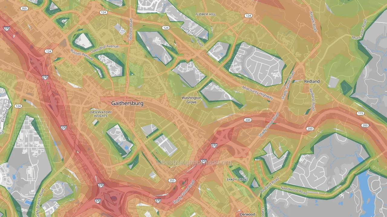 20880, MD Map of Noise Levels in 20880