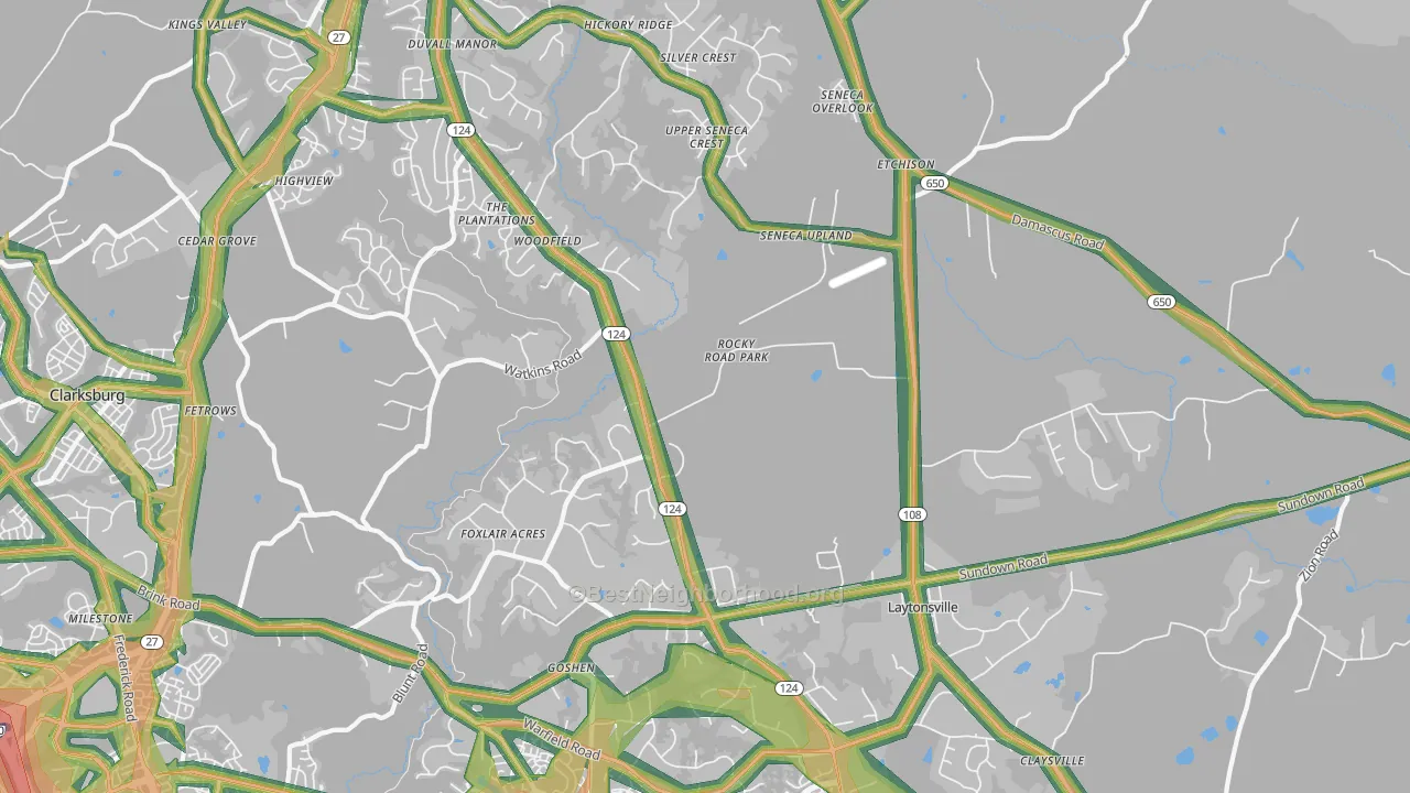 20882, MD Map of Noise Levels in 20882