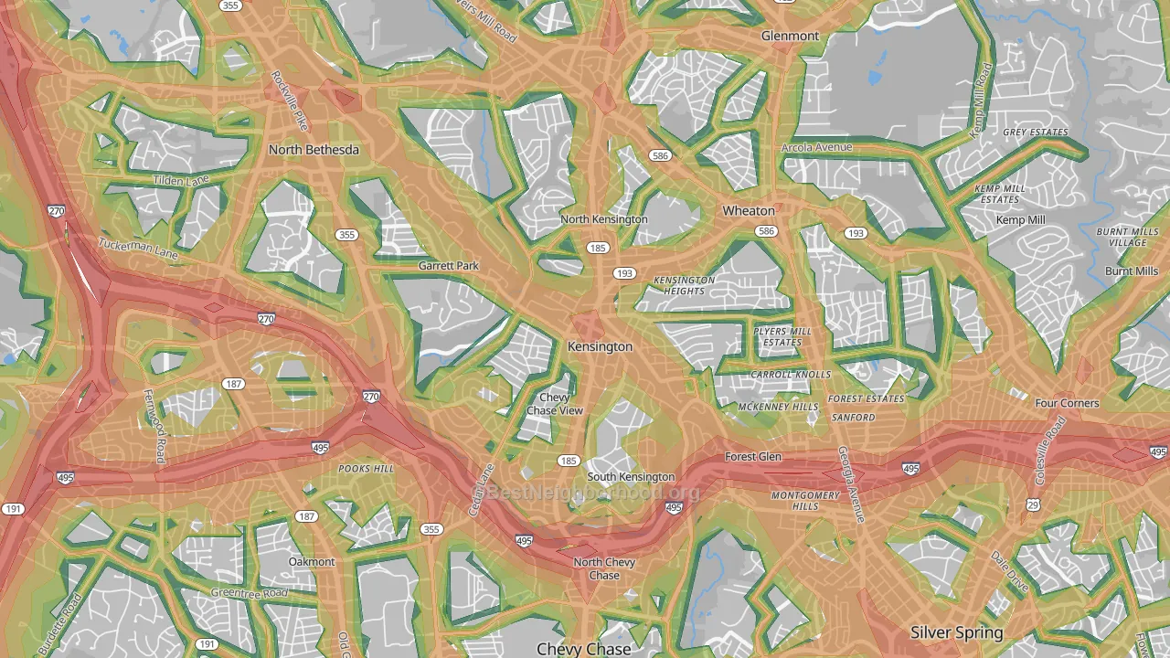 20895, MD Map of Noise Levels in 20895