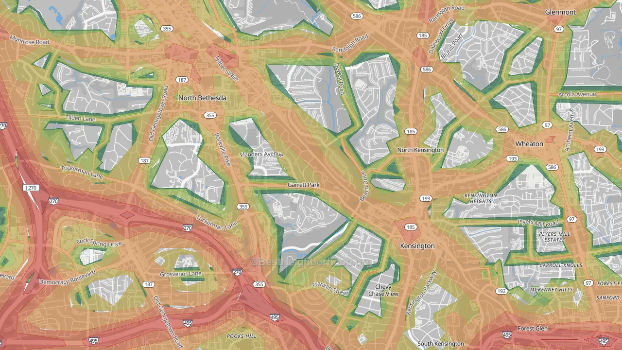 20896, MD Map of Noise Levels in 20896