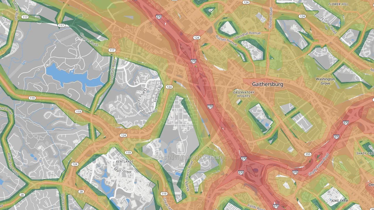 20899, MD Map of Noise Levels in 20899