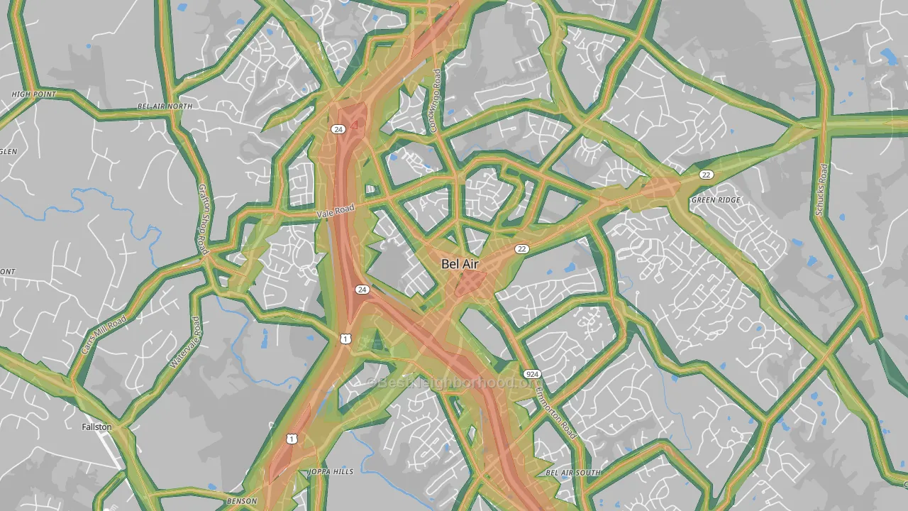 21014, MD Map of Noise Levels in 21014