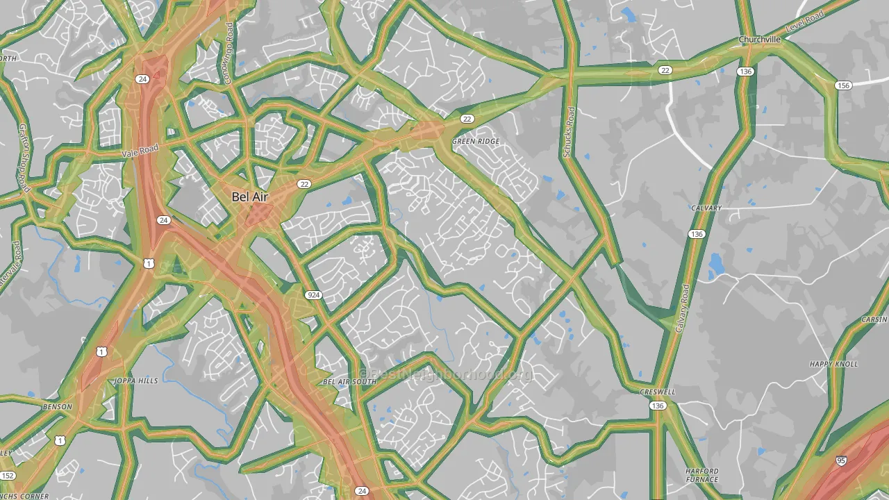 21015, MD Map of Noise Levels in 21015