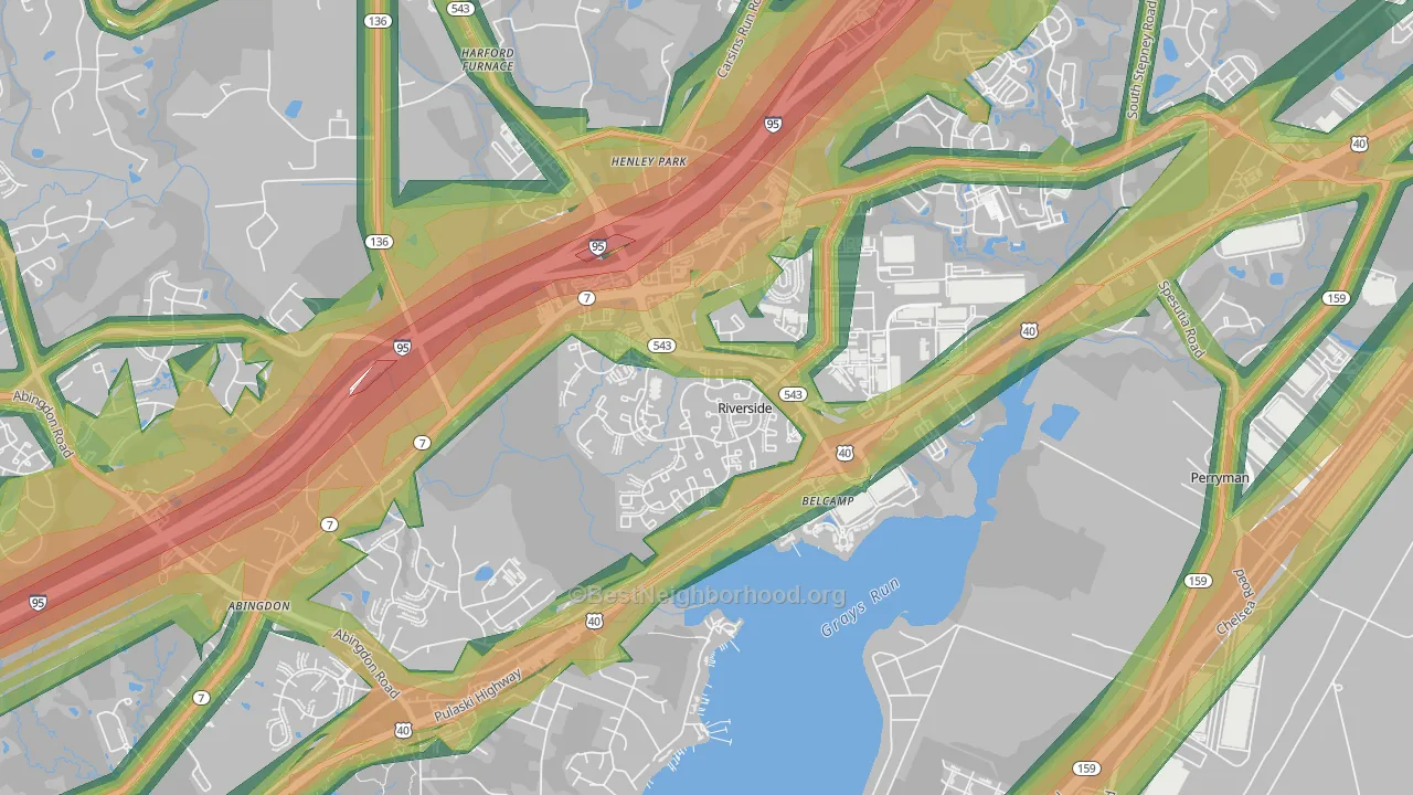 21017, MD Map of Noise Levels in 21017