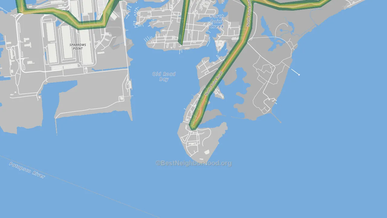 21052, MD Map of Noise Levels in 21052