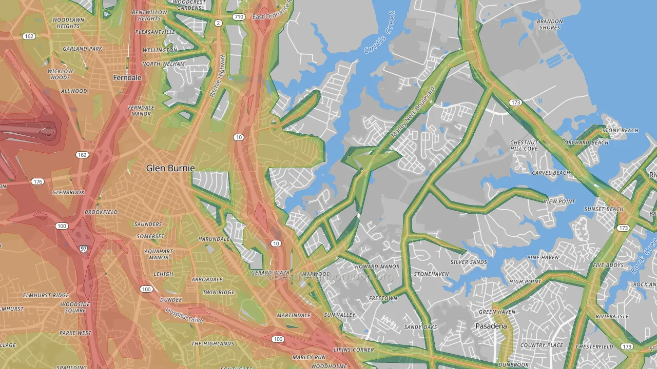 21060, MD Map of Noise Levels in 21060