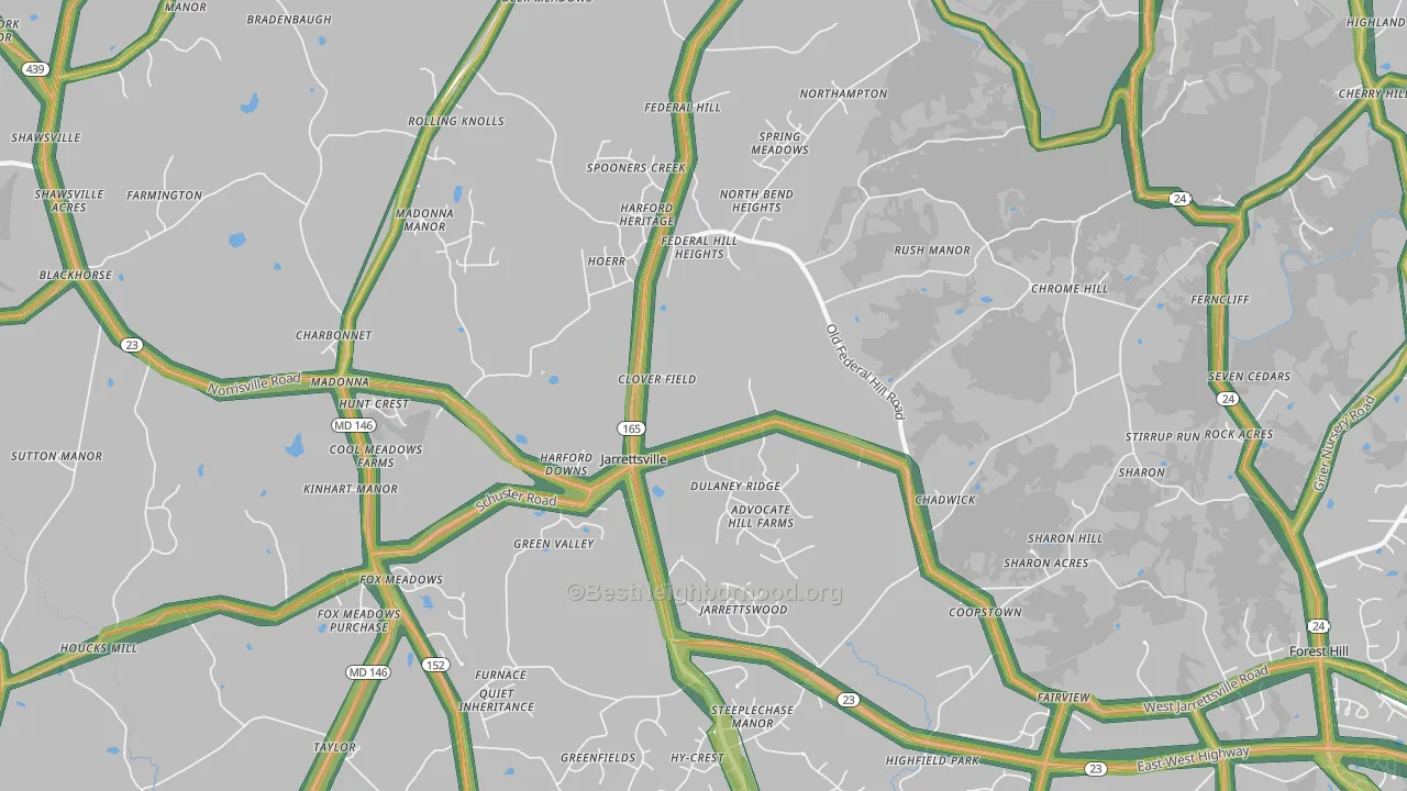 21084, MD Map of Noise Levels in 21084