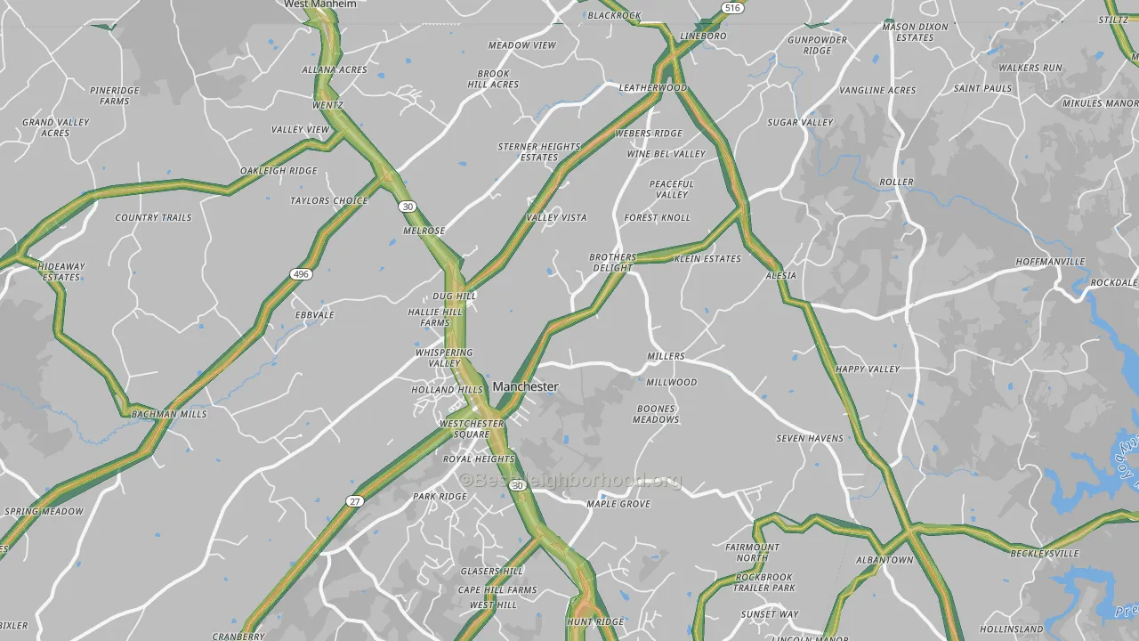 21102, MD Map of Noise Levels in 21102