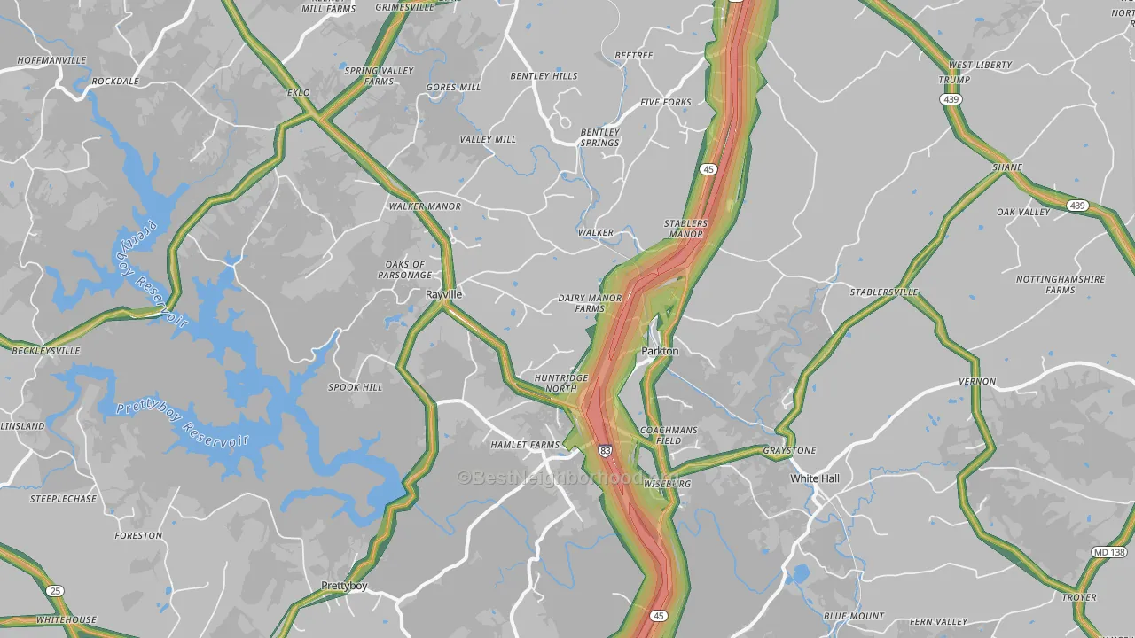 21120, MD Map of Noise Levels in 21120
