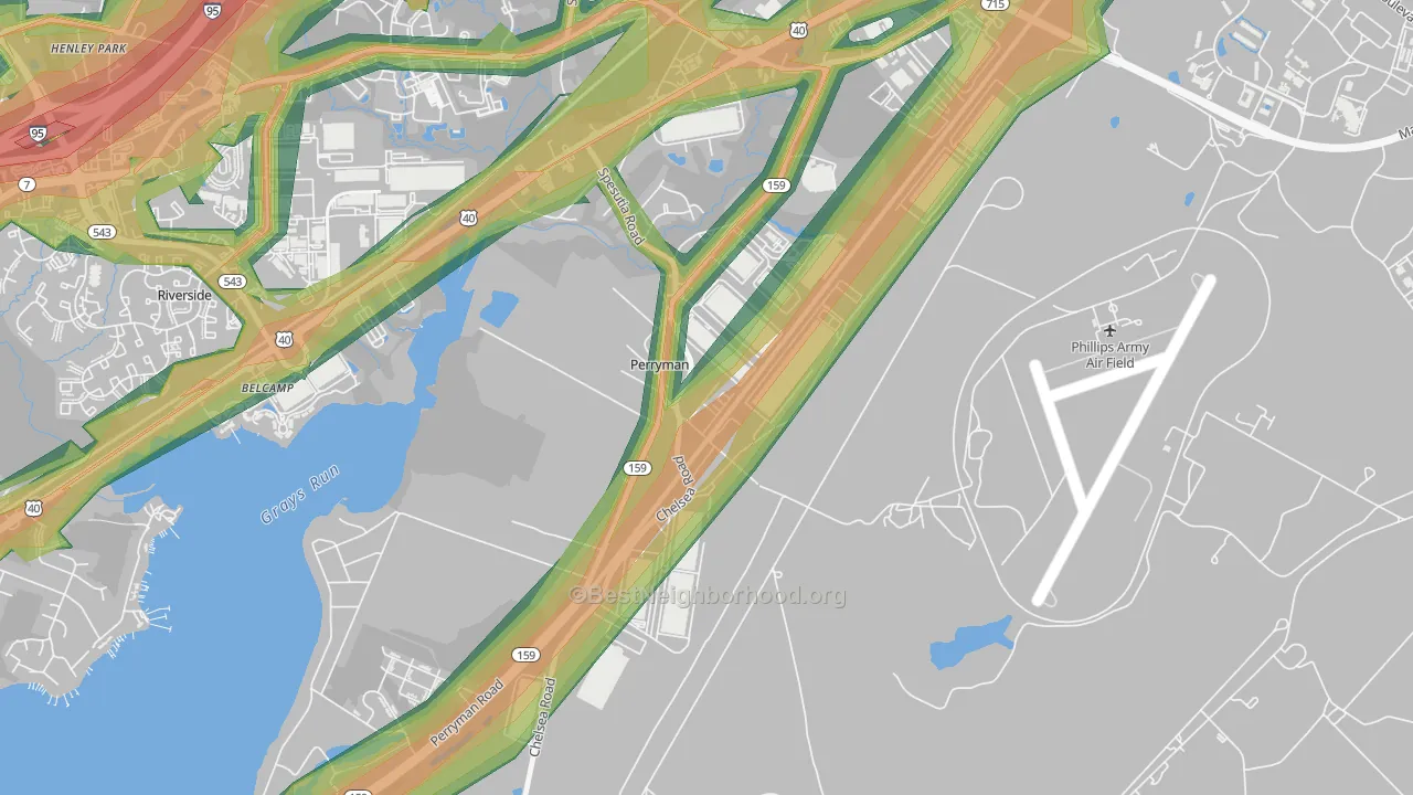 21130, MD Map of Noise Levels in 21130