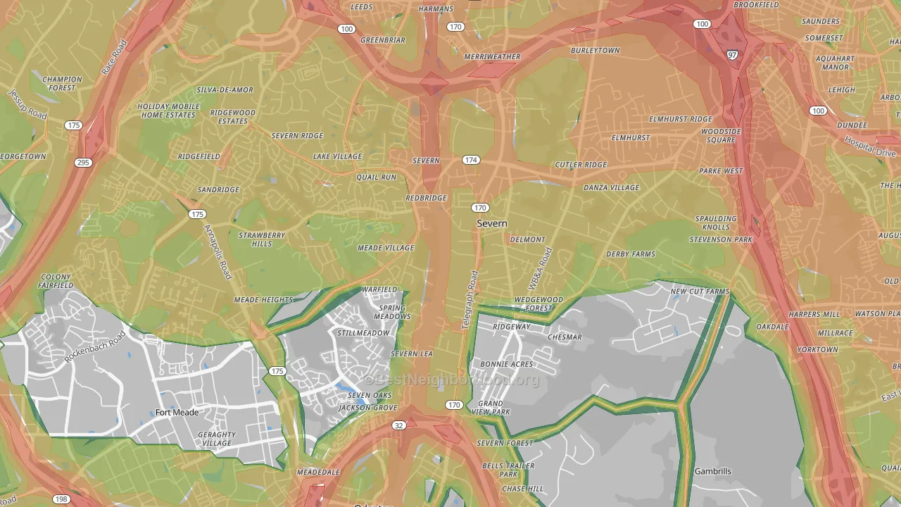 21144, MD Map of Noise Levels in 21144