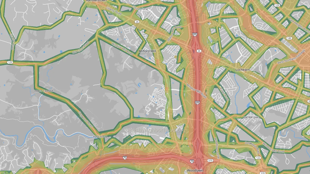 21244, MD Map of Noise Levels in 21244