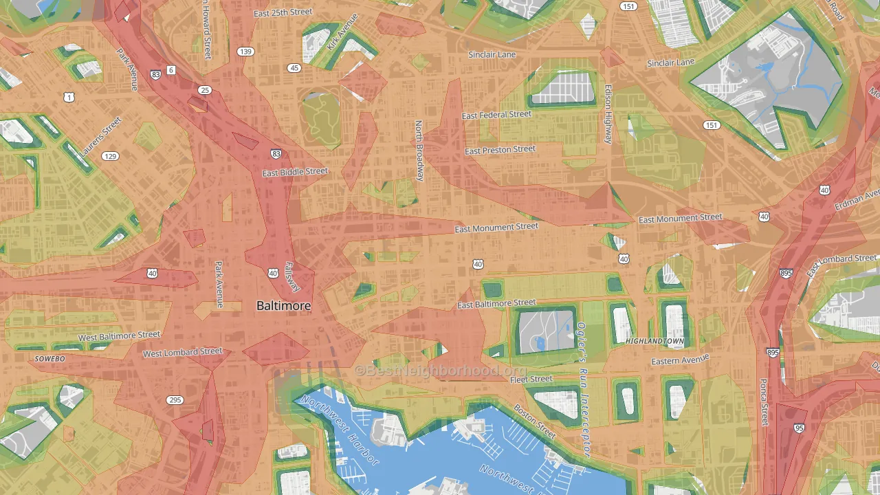 21287, MD Map of Noise Levels in 21287