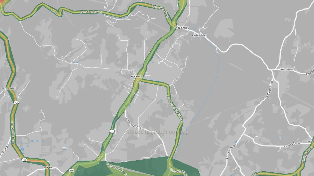21520, MD Map of Noise Levels in 21520
