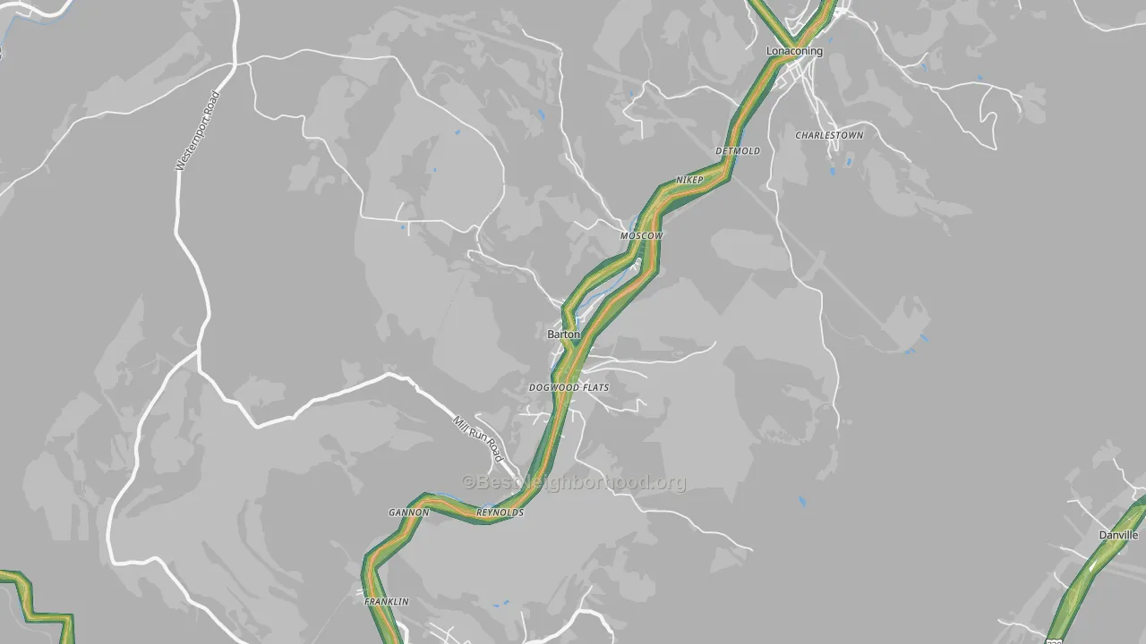 21521, MD Map of Noise Levels in 21521