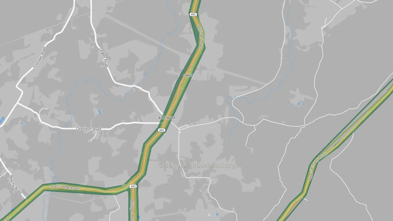 21522, MD Map of Noise Levels in 21522