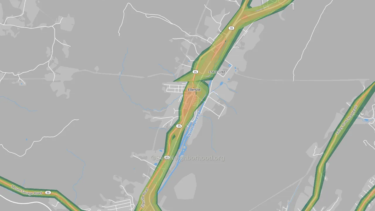 21529, MD Map of Noise Levels in 21529