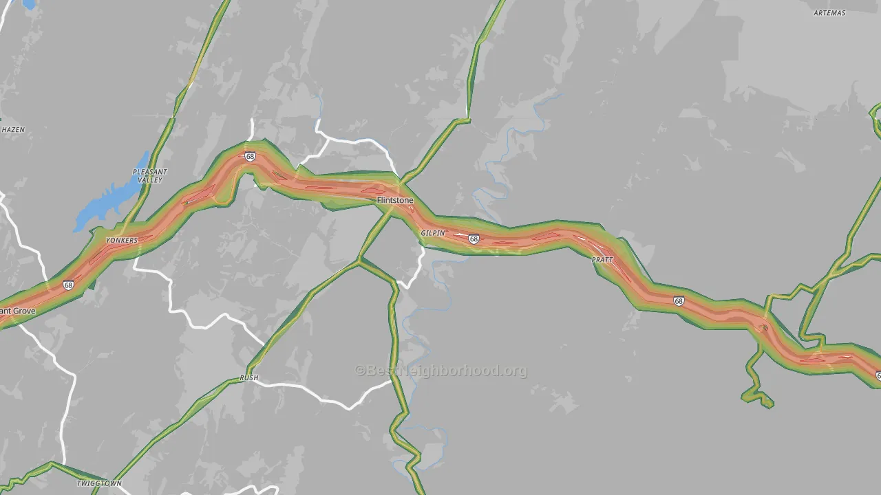 21530, MD Map of Noise Levels in 21530