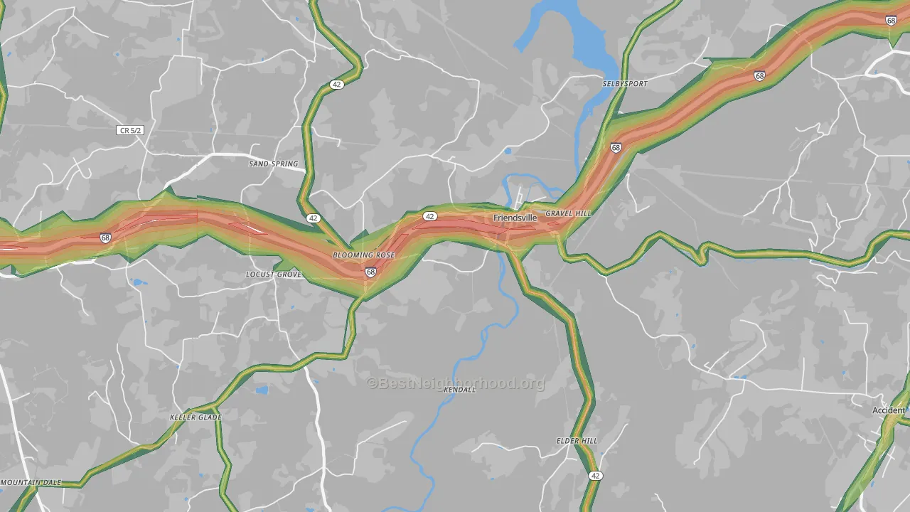 21531, MD Map of Noise Levels in 21531
