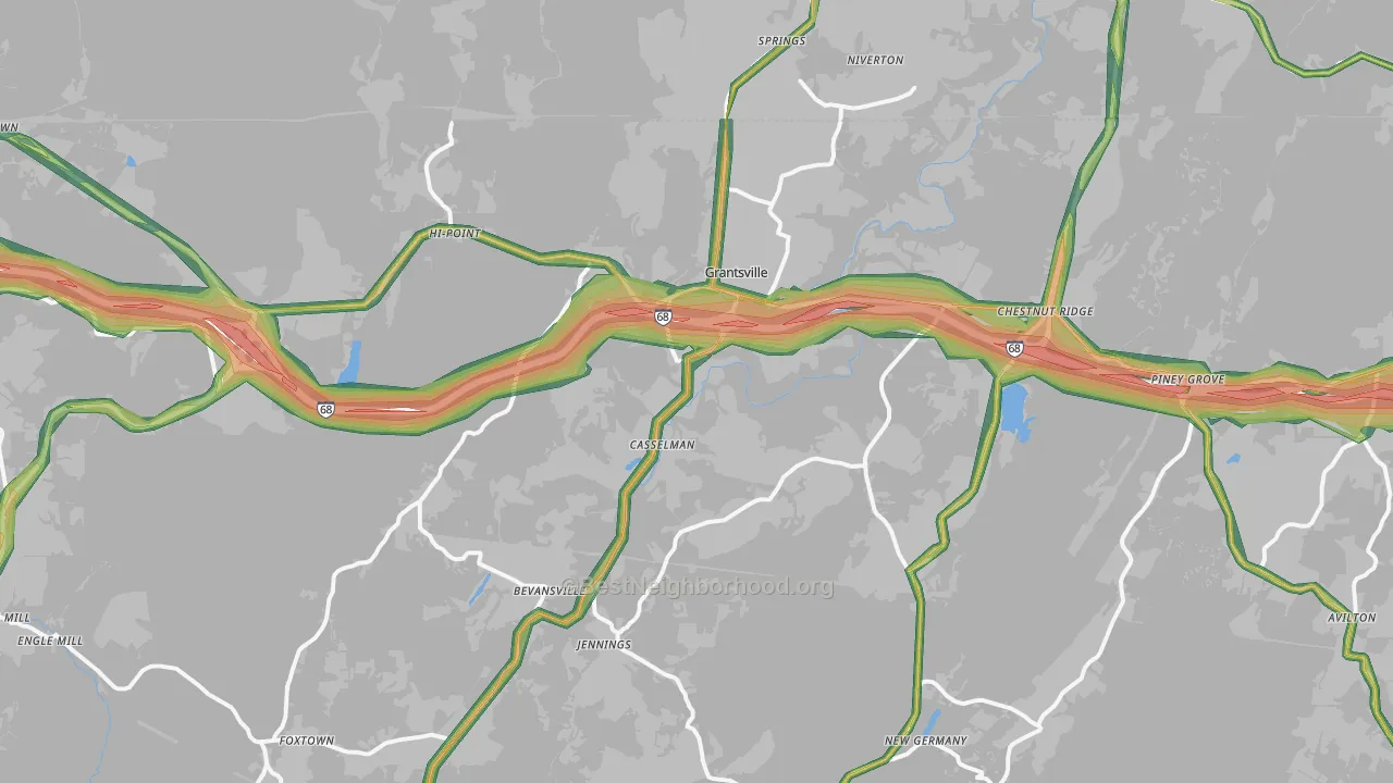21536, MD Map of Noise Levels in 21536