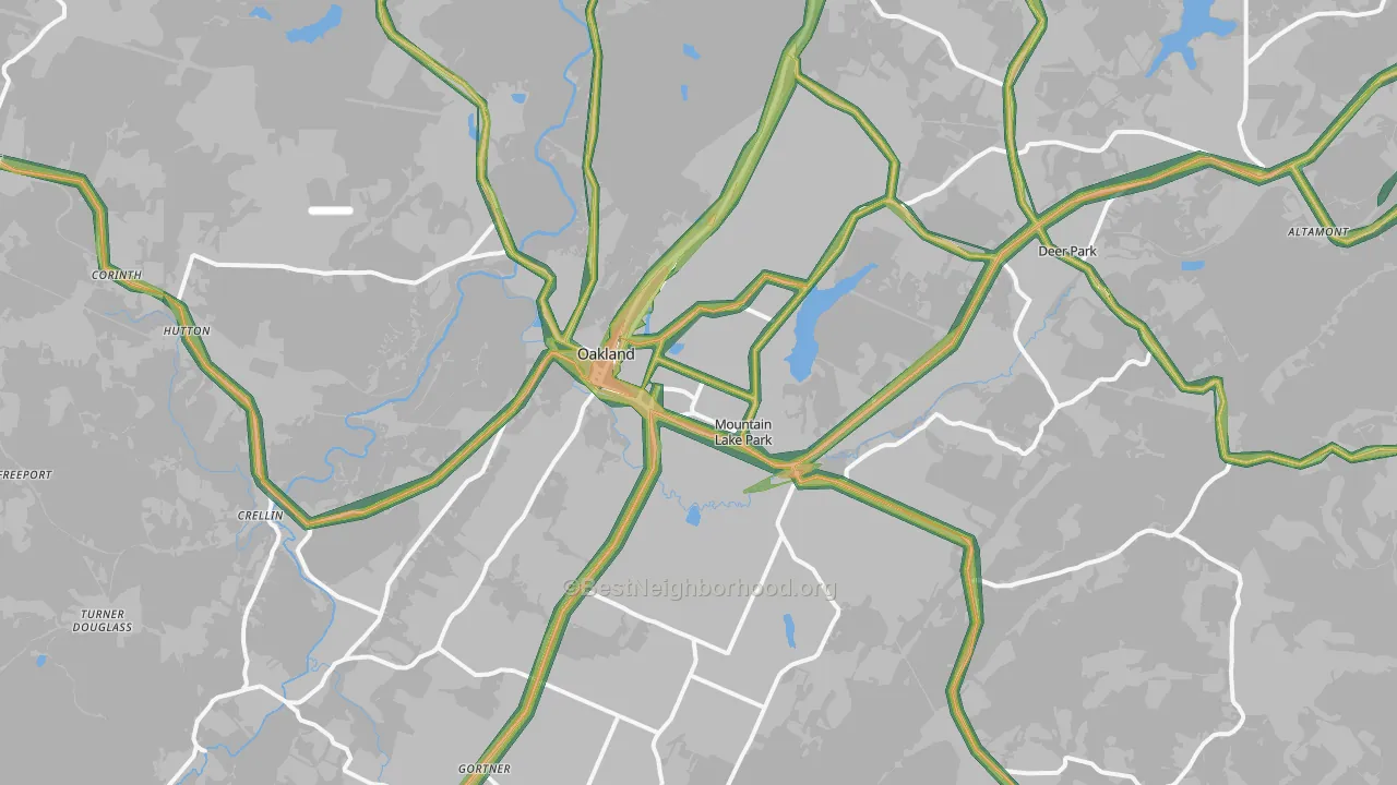 21550, MD Map of Noise Levels in 21550