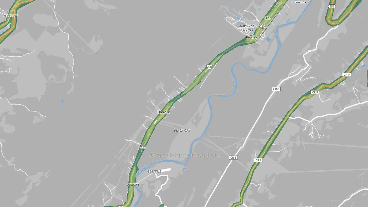 21557, MD Map of Noise Levels in 21557