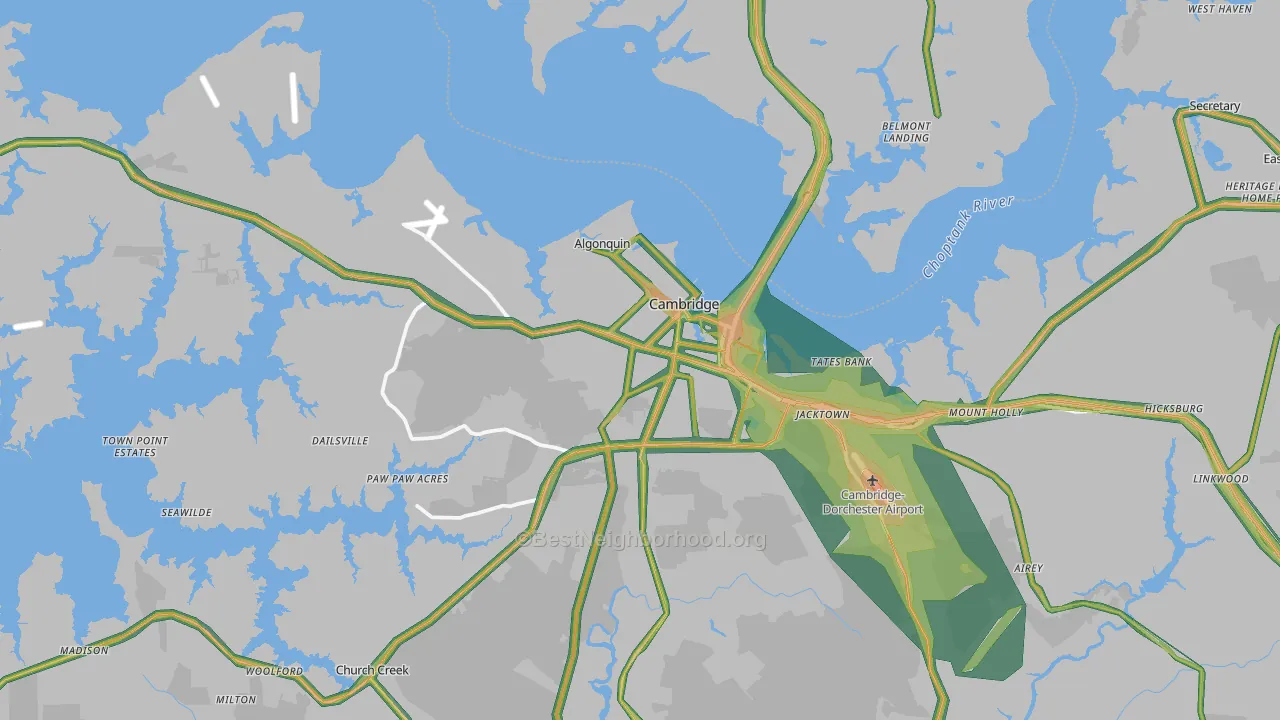 21613, MD Map of Noise Levels in 21613