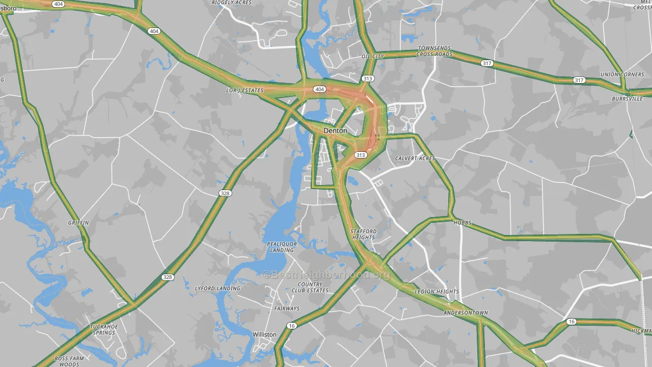 21629, MD Map of Noise Levels in 21629