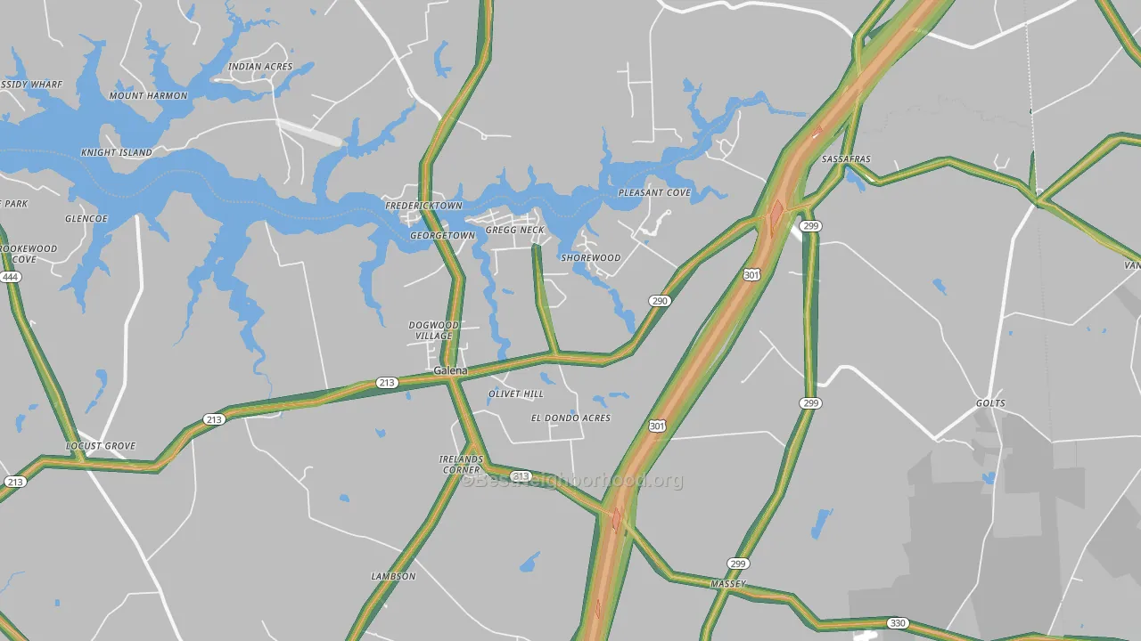 21635, MD Map of Noise Levels in 21635
