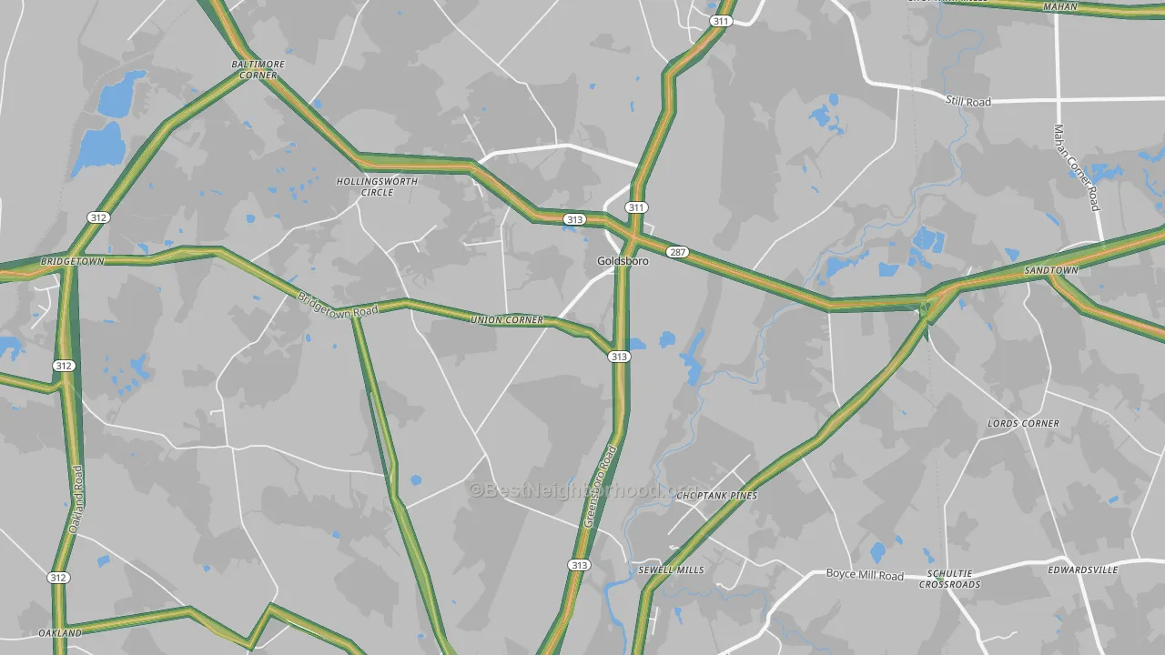 21636, MD Map of Noise Levels in 21636