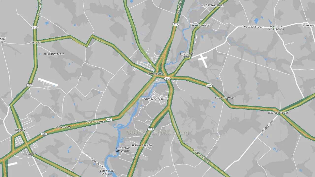 21639, MD Map of Noise Levels in 21639