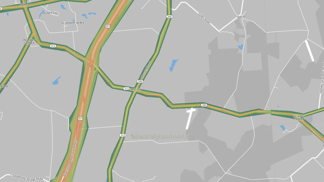 21650, MD Map of Noise Levels in 21650