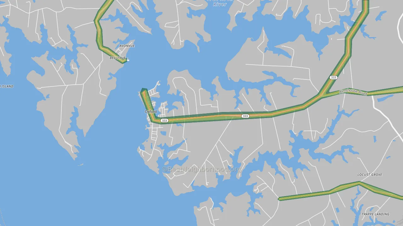21654, MD Map of Noise Levels in 21654