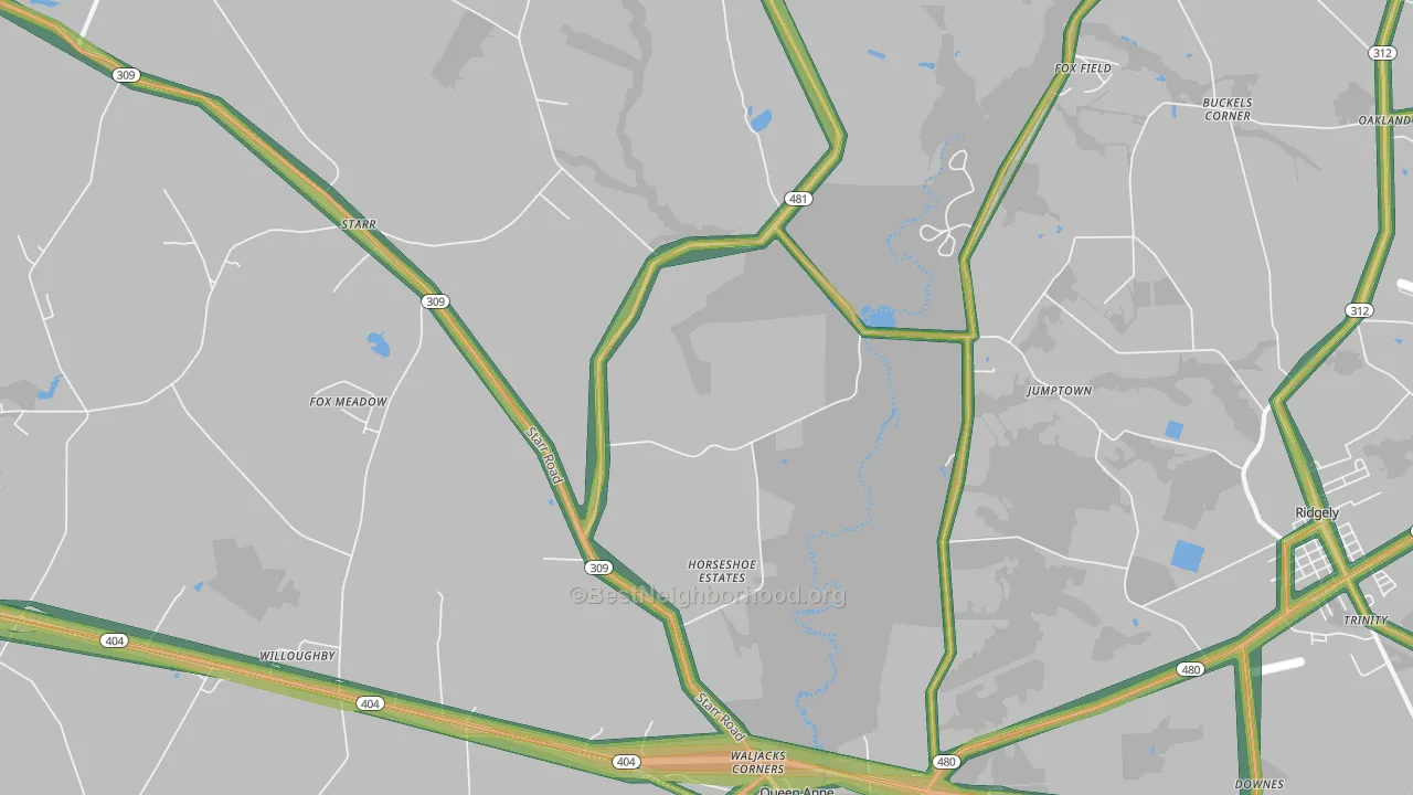 21657, MD Map of Noise Levels in 21657