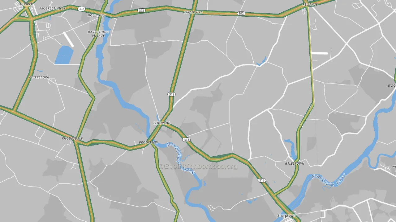 21659, MD Map of Noise Levels in 21659