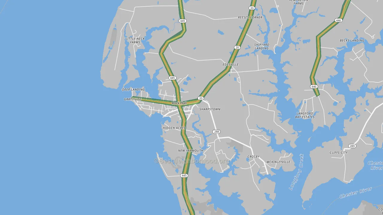 21661, MD Map of Noise Levels in 21661