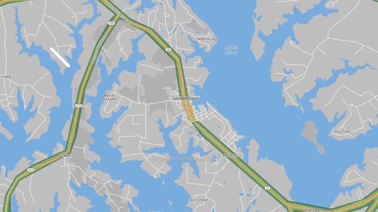 21663, MD Map of Noise Levels in 21663