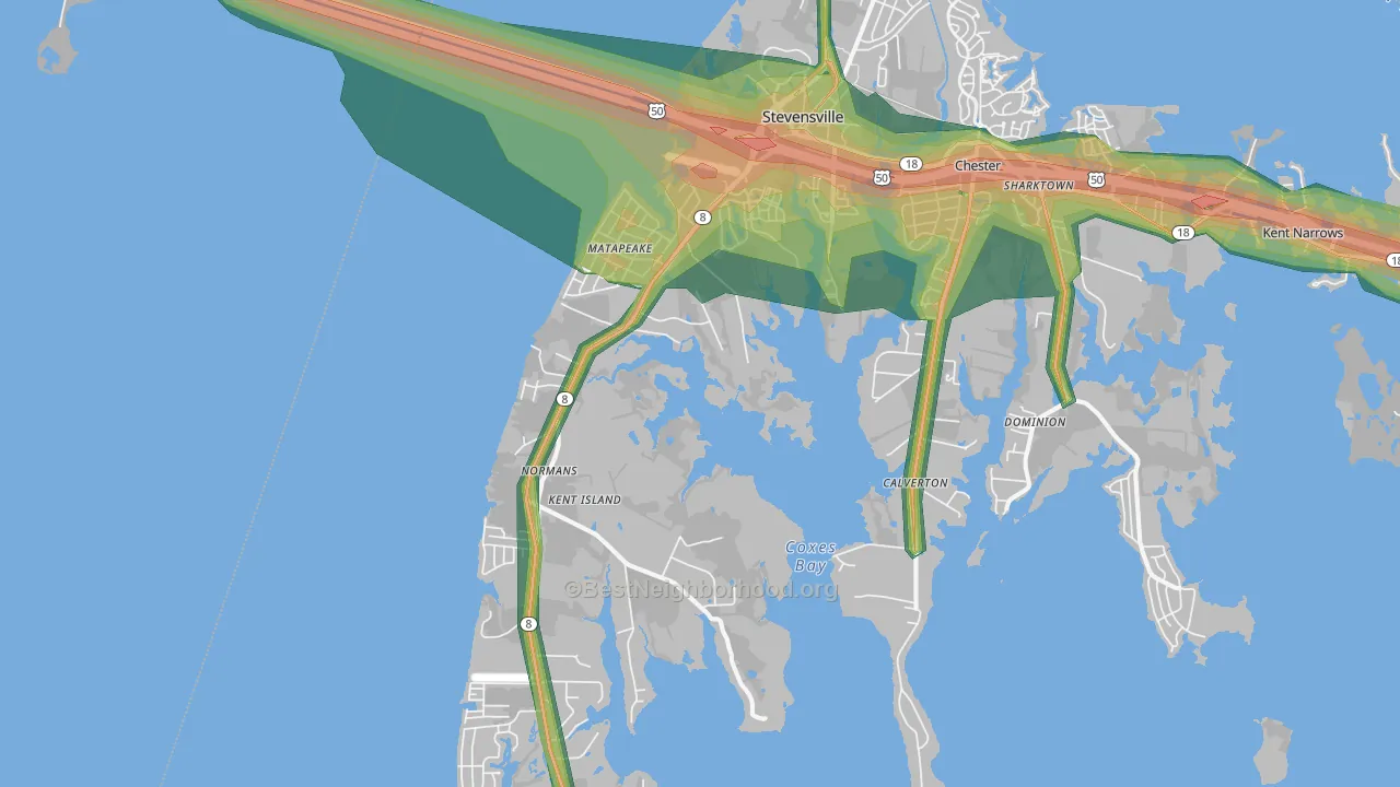21666, MD Map of Noise Levels in 21666