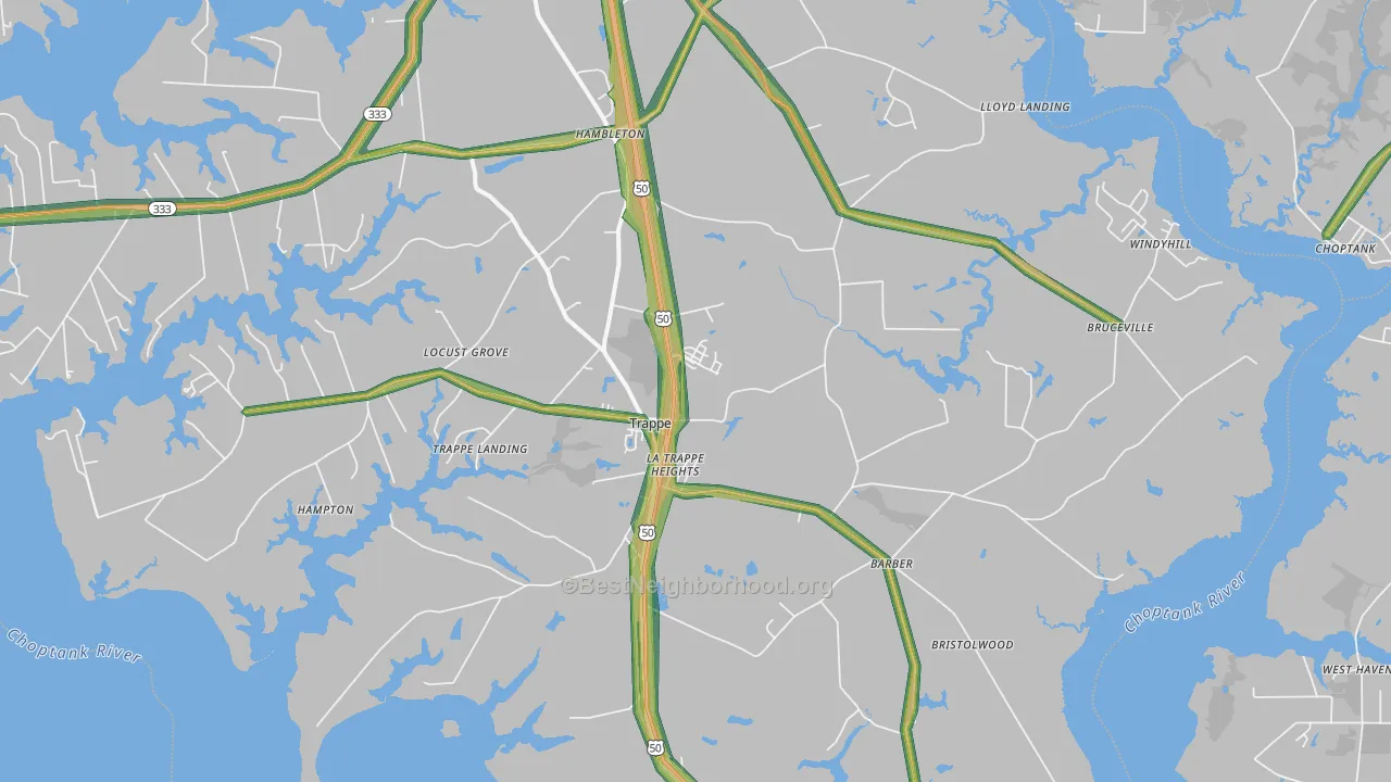 21673, MD Map of Noise Levels in 21673